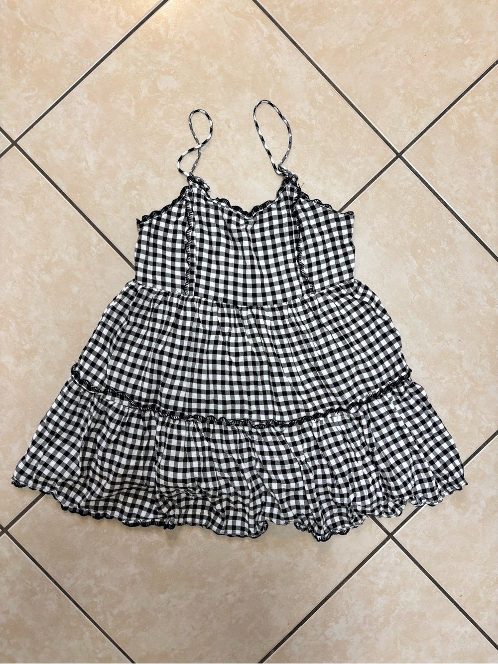 Urban Outfitters black & white gingham mini dress in a S